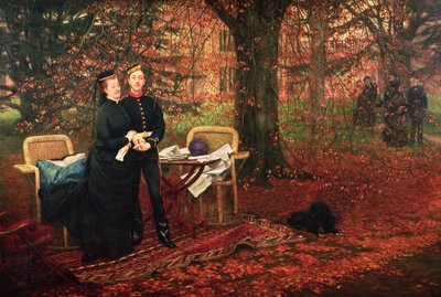 Empress Eugenie (1826-1920) and Eugene-Louis Napoleon Bonaparte (1856-79) at Camden Place, Chislehurst by James Jacques Joseph Tissot